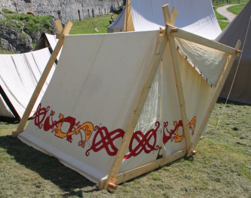 Early medieval Viking A-frame tent for re-enactment living history